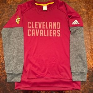 Adidas mens Cleveland Cavaliers Sweatshirt - Red and Gray